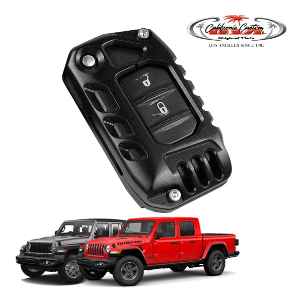 カリフォルニアカスタム JEEP ジープ JL ラングラー | JT グラディエーター キーレス リモコン カバー アルミ製 ブラック キーカバー キーレスカバー リモコンカバー キーケース
