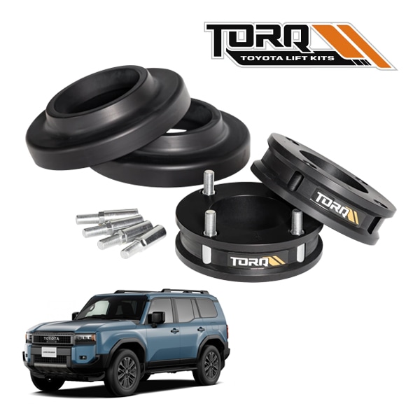 【TORQ Engineering 正規品】トヨタ ランドクルーザー 250 ランクル 250系 令和6年4月-現行 3インチ リフトアップ レベリングキット フロントストラットスペーサー リアコイルスペーサー ブラックアルマイト仕上げ