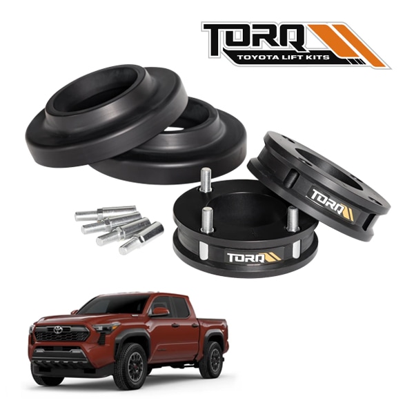 【TORQ Engineering 正規品】24y- トヨタ タコマ 3インチ リフトアップ レベリングキット フロントストラットスペーサー リアコイルスペーサー ブラックアルマイト仕上げ