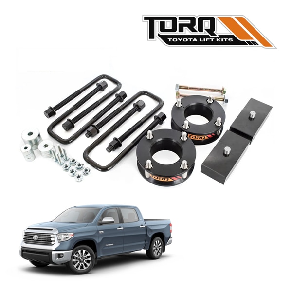 【TORQ Engineering 正規品】07-21y トヨタ タンドラ 3インチ リフトアップ レベリングキット コイル ストラットスペーサー 延長バンプストップ一式 デフ・スキッドプレート用 ドロップスペーサー