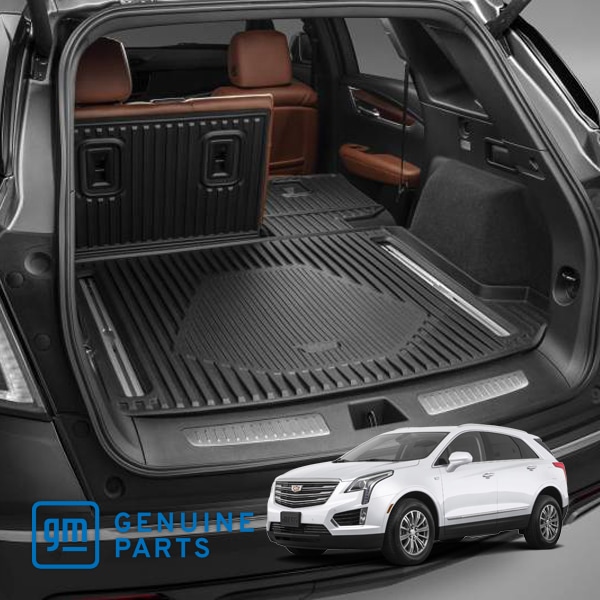 GM純正 19y- キャデラック XT5 オールウェザー リア カーゴプロテクター カーゴマット ラゲッジマット カーゴライナー トランクマット シートバックプロテクター 後部座席背面カバー付 キャデラッククレストロゴ入 ブラック 84507196