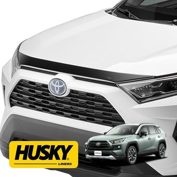【HUSKY LINERS 正規品】トヨタ TOYOTA RAV4 50系 平成31年4月-令和7年12月 Aeroskin フードプロテクター バグガード ボンネットガード ボンネットプロテクター マットブラック 両面テープ ハスキーライナーズ