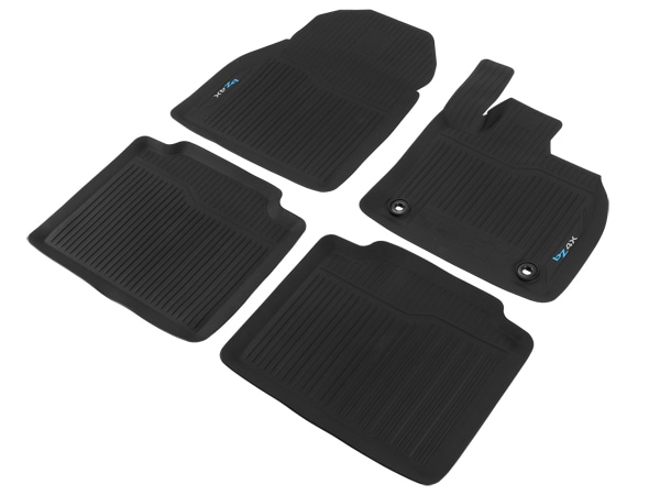 豪トヨタ純正 TOYOTA bZ4X 10系 令和4年5月-現行 右ハンドル車用 オールウェザー フロアマット ラバーマット ブラック bZ4Xロゴ入 フロント リア 1台分 4枚セット