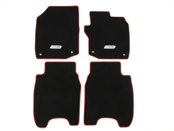 UKホンダ純正 HONDA シビック タイプ R FK2 右ハンドル車用 平成27年12月-平成28年6月 エレガンス フロアマット カーペット レッドエッジ TYPE Rロゴ ロゴプレート フロント リア 1台分 4枚セット CIVIC