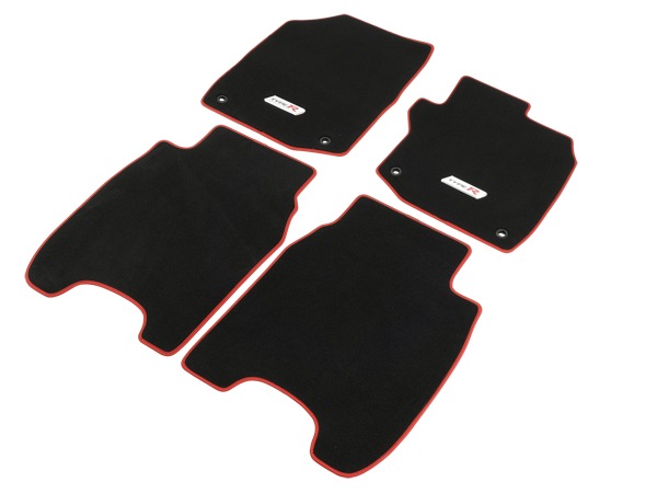 UKホンダ純正 HONDA シビック タイプ R FK2 右ハンドル車用 平成27年12月-平成28年6月 エレガンス フロアマット カーペット レッドエッジ TYPE Rロゴ ロゴプレート フロント リア 1台分 4枚セット CIVIC