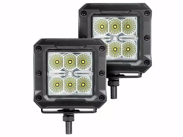 【GO RHINO 正規品】XPLOR BRIGHTシリーズ 3x3インチ LEDキューブライト 2個セット ワイヤーハーネス スイッチ付 OSRAM製 LEDチップ搭載 18W 最大1620ルーメン 防水等級 IP67 ライトマウント ライトブラケット 汎用 751803023FCS