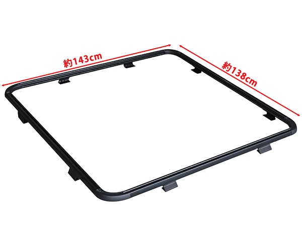 カリフォルニアカスタム ジープ JEEP JK ラングラー JL ラングラー フラットルーフラック装備車用 フラットラック用 サイドアーム TYPE-C 枠タイプ 1セット サイズ 幅138cm 縦143cm ルーフラック クロスバー ベースキャリア ルーフキャリア