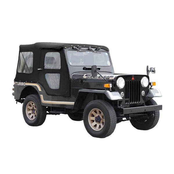 【BESTOP正規品】 三菱 ジープ JEEP 50系 J53 J55 J57 J58 J59 ワイドボディ 昭和52年〜平成10年 ソフトトップ 幌 パノラマトップ クリアウインドウ マットブラック スナップ ボタン式  特殊ビニール キャンバス生地 51059-01