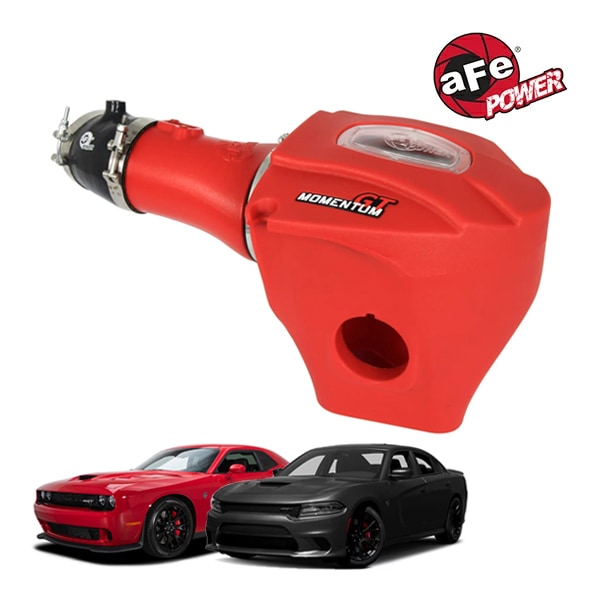 【aFe Power 正規品】15-16y ダッジ チャージャー チャレンジャー SRT ヘルキャット V8 6.2L スーパーチャージャー HEMI Momentum GT Red Edition コールドエアインテーク エアフィルター Pro DRY S フィルター(乾式) 51-72204-R エアーフィルター エアクリーナー