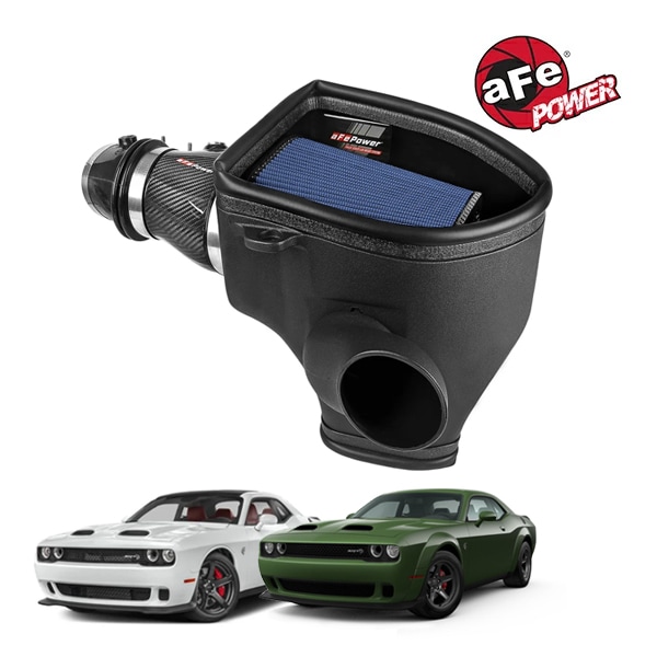 【aFe Power 正規品】19-23y ダッジ チャレンジャー SRT ヘルキャット レッドアイ デーモン V8 6.2L スーパーチャージャー HEMI Track Series カーボンファイバー コールドエアインテーク エアフィルター Pro5R フィルター(湿式) 57-10001R エアーフィルター エアクリーナー