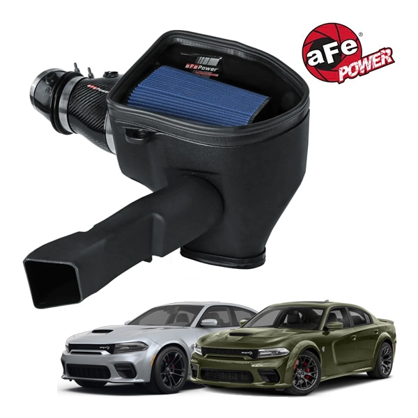 【aFe Power 正規品】21-23y ダッジ チャージャー SRT Jailbreak ヘルキャット レッドアイ ワイドボディ V8 6.2L スーパーチャージャー HEMI Track Series カーボンファイバー コールドエアインテーク エアフィルター Pro5R フィルター(湿式) 57-10027R