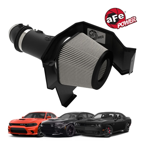 【aFe Power 正規品】17-23y ダッジ チャージャー SRT ヘルキャット ワイドボディ 17-18y チャレンジャー SRT ヘルキャット V8 6.2L スーパーチャージャー Magnum FORCE Stage-2 コールドエアインテーク エアフィルター Pro DRY S フィルター(乾式) 54-12852D