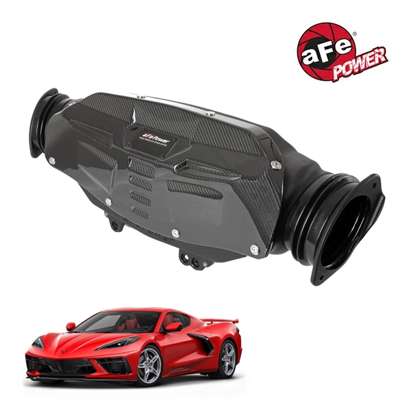 【aFe Power 正規品】20-25y シボレー コルベット (C8) V8 6.2L Black Series カーボンファイバー コールドエアインテーク エアフィルター Pro DRY S フィルター(乾式) 58-10007D エアーフィルター エアクリーナー