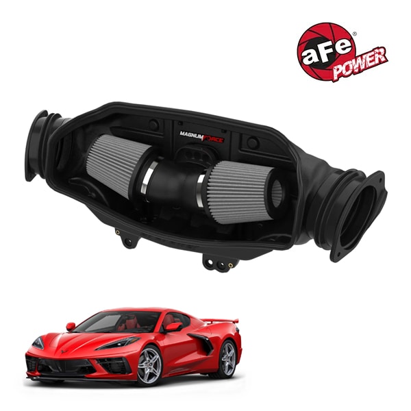 【aFe Power 正規品】20-25y シボレー コルベット (C8) V8 6.2L Magnum FORCE Stage-2 コールドエアインテーク エアフィルター Pro DRY S フィルター(乾式) 54-13055D エアーフィルター エアクリーナー