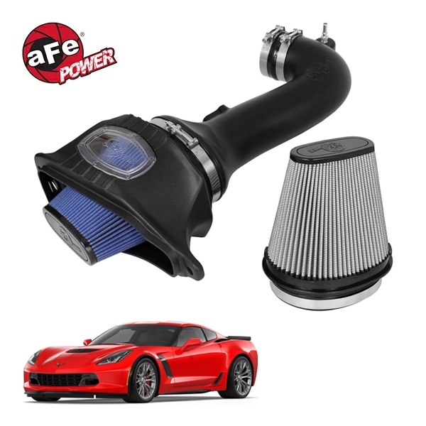 【aFe Power 正規品】15-19y シボレー コルベット Z06 (C7) V8 6.2L スーパーチャージャー Momentum コールドエアインテーク エアフィルター Pro DRY S (乾式) Pro5R (湿式) フィルター2種類付 52-74202-1 エアーフィルター エアクリーナー