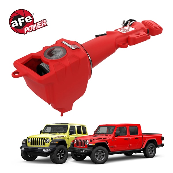 【aFe Power 正規品】ジープ 18y- JL ラングラー 20y- JT グラディエーター V6 3.6L Momentum GT Red Edition コールドエアインテーク エアフィルター Pro DRY S フィルター(乾式) 51-76217-R エアーフィルター エアクリーナー