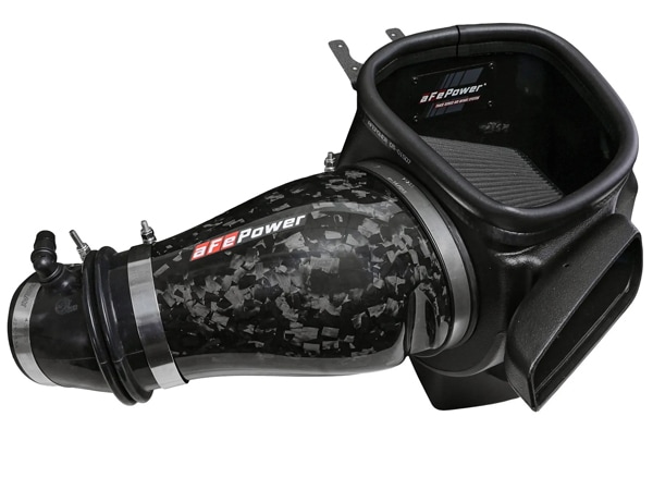 【aFe Power 正規品】ジープ 18-21y グランドチェロキー WK トラックホーク 21-25y ダッジ デュランゴ SRT Hellcat V8 6.2L Track Series フォージド カーボンファイバー コールドエアインテーク エアフィルター ブラック Pro5R フィルター(湿式) 57-10028K