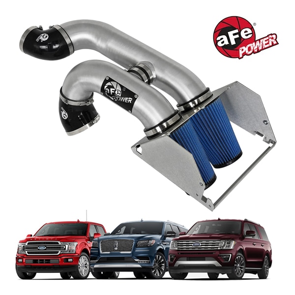 【aFe Power 正規品】18-21y リンカーン ナビゲーター フォード 17-20y F-150 ラプター 17-20y F-150 V6 3.5L エコブースト Magnum FORCE Stage-2 'Super Raptor' Brushed Aluminum コールドエアインテーク エアフィルター Pro5R フィルター(湿式) 54-12882-H