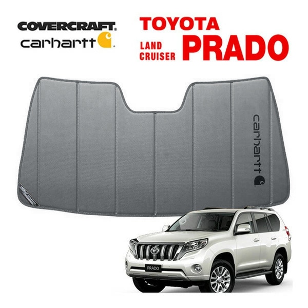 【CoverCraft 正規品】 専用設計 サンシェード グラベル 吸盤不要 折りたたみ式 トヨタ ランドクルーザー プラド ランクル 150系 前期 Carhartt カーハートコラボ カバークラフト ［真夏もへたらない3層構造で断熱効果抜群］