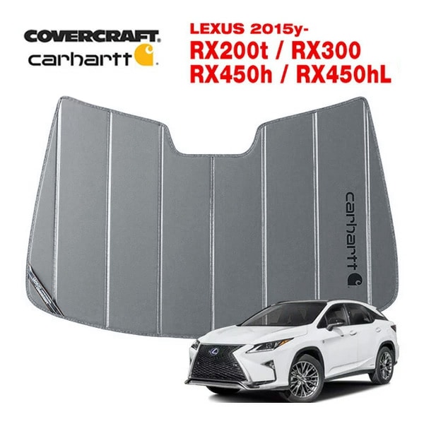 【CoverCraft 正規品】 専用設計 サンシェード グラベル 吸盤不要 折りたたみ式 LEXUS レクサス RX200t/300/450h/450hL 20系 Carhartt カーハートコラボ仕様 カバークラフト ［真夏もへたらない3層構造で断熱効果抜群］