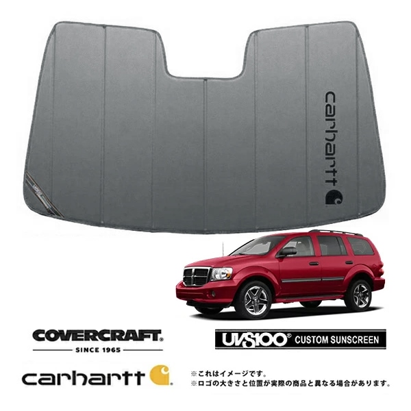 【CoverCraft 正規品】 専用設計 サンシェード グラベル 吸盤不要 折りたたみ式 04-10y ダッジ デュランゴ Carhartt カーハートコラボ仕様 カバークラフト ［真夏もへたらない3層構造で断熱効果抜群］ 