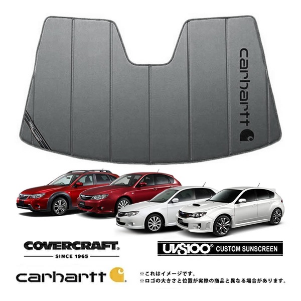 【CoverCraft 正規品】 専用設計 サンシェード グラベル 吸盤不要 折りたたみ式 スバル インプレッサ WRX STI GV GR系/アネシス GE系/XV GH系 Carhartt カーハートコラボ仕様 カバークラフト ［真夏もへたらない3層構造で断熱効果抜群］