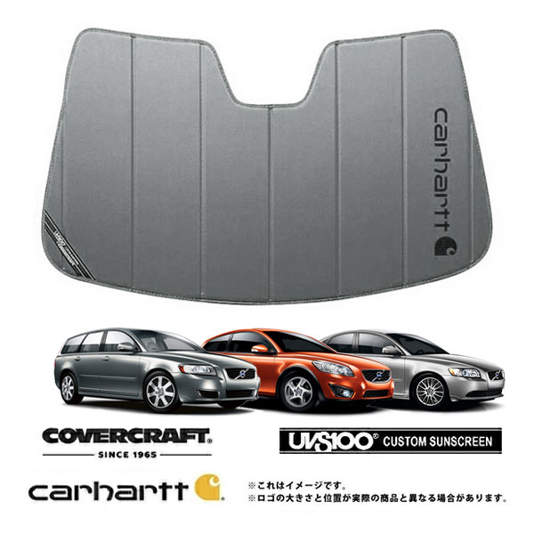 【CoverCraft 正規品】 専用設計 サンシェード グラベル 吸盤不要 折りたたみ式 VOLVO ボルボ C30 C40 V50 MB系 MB4系 MB5系 Carhartt カーハートコラボ仕様 カバークラフト ［真夏もへたらない3層構造で断熱効果抜群］ 