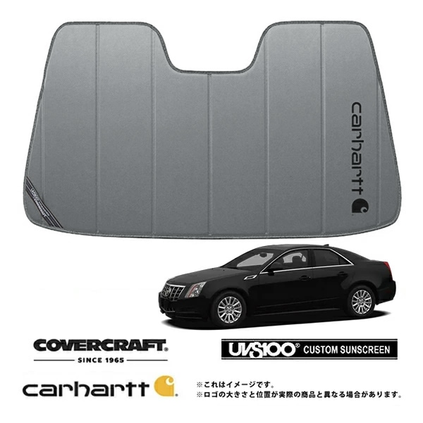 【CoverCraft 正規品】 専用設計 サンシェード グラベル 吸盤不要 折りたたみ式 08-13y キャデラック CTS セダン スポーツワゴン Carhartt カーハートコラボ仕様 カバークラフト ［真夏もへたらない3層構造で断熱効果抜群］