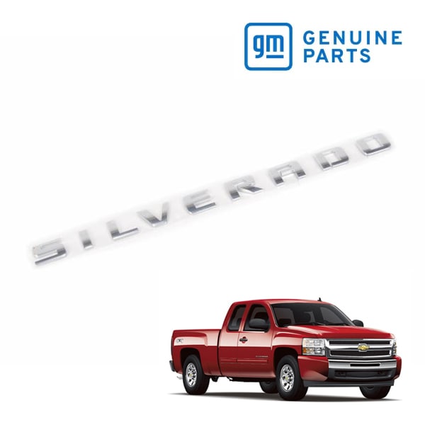 GM純正 シボレー CHEVROLET 07-19y シルバラード リアエンブレム SILVERADOロゴ 両面テープ リアゲート テールゲート 15129652