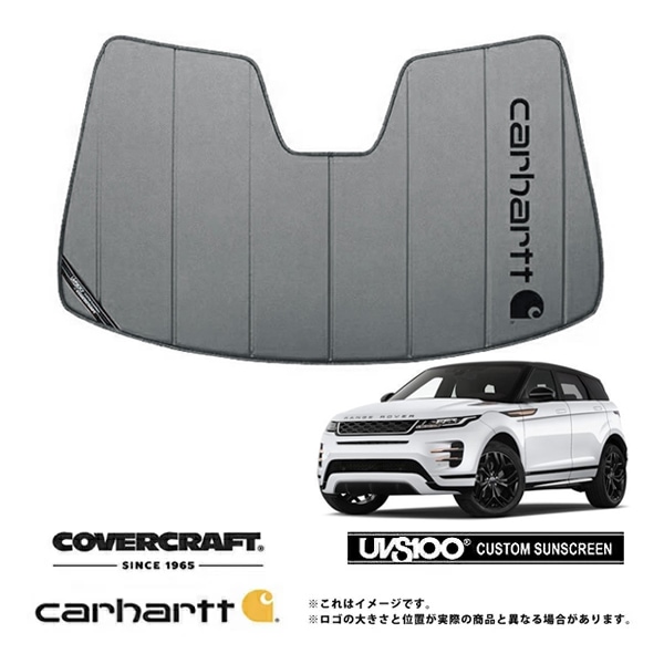 【CoverCraft 正規品】 専用設計 サンシェード グラベル 吸盤不要 折りたたみ式 19y- ランドローバー レンジローバーイヴォーク LZ系 Carhartt カーハートコラボ仕様 カバークラフト ［真夏もへたらない3層構造で断熱効果抜群］