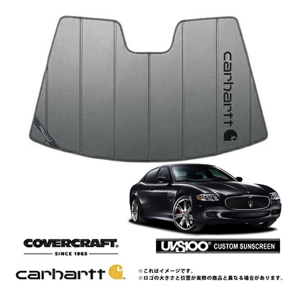 【CoverCraft 正規品】 専用設計 サンシェード グラベル 吸盤不要 折りたたみ式 MASERATI マセラティ クアトロポルテ MQP MQPS MQPG Carhartt カーハートコラボ仕様 カバークラフト ［真夏もへたらない3層構造で断熱効果抜群］ 