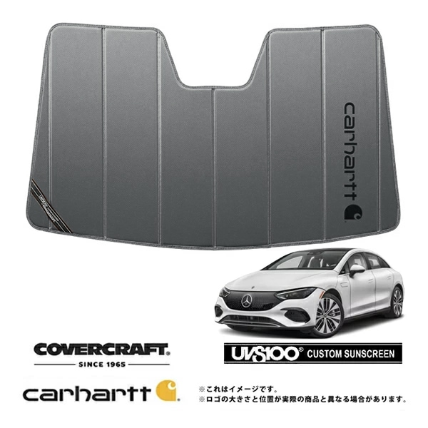 【CoverCraft 正規品】専用設計 サンシェード グラベル 吸盤不要 折りたたみ式 メルセデス・ベンツ EQE V295系 Carhartt カーハートコラボ仕様 カバークラフト［真夏もへたらない3層構造で断熱効果抜群］