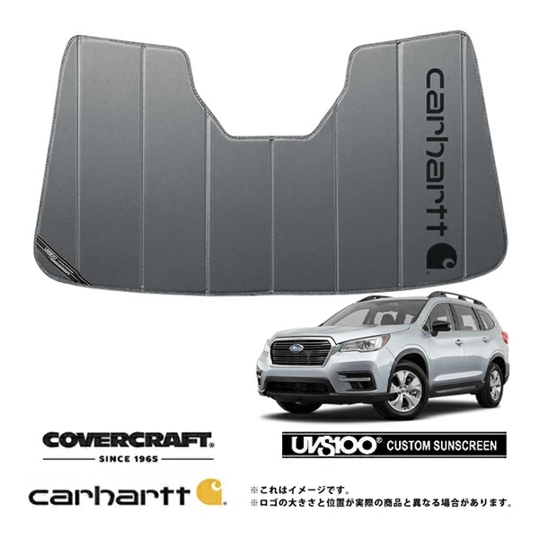 【CoverCraft 正規品】専用設計 サンシェード グラベル 吸盤不要 折りたたみ式 スバル アセント Carhartt カーハートコラボ仕様 カバークラフト［真夏もへたらない3層構造で断熱効果抜群］