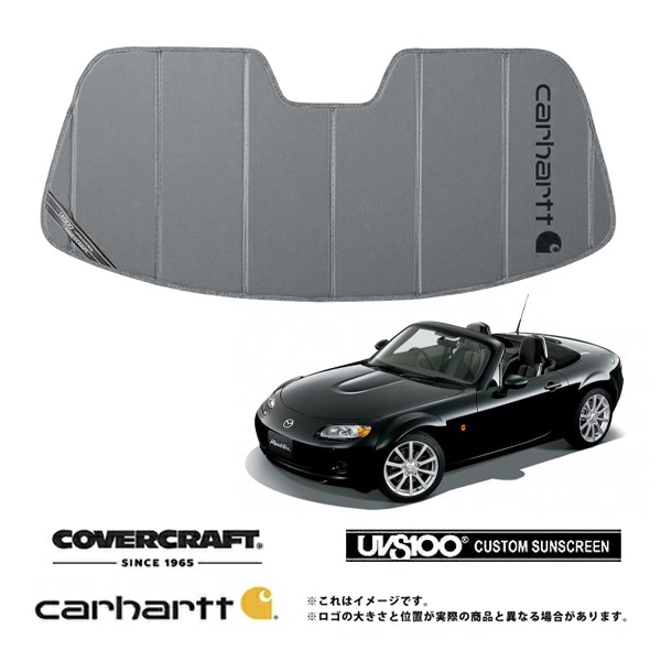 【CoverCraft 正規品】専用設計 サンシェード グラベル 吸盤不要 折りたたみ式 マツダ ロードスター NC系 Carhartt カーハートコラボ仕様 カバークラフト［真夏もへたらない3層構造で断熱効果抜群］