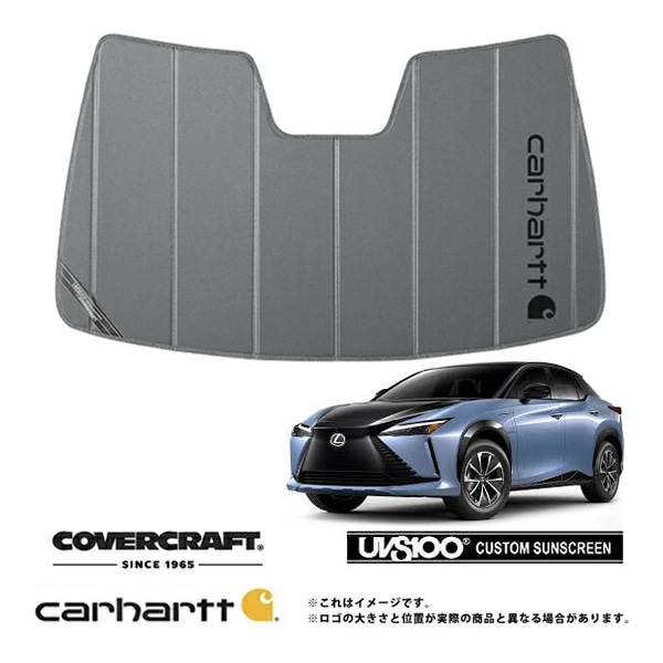 【CoverCraft 正規品】専用設計 サンシェード グラベル 吸盤不要 折りたたみ式 レクサス RZ 300e/450e 10系 Carhartt カーハートコラボ仕様 カバークラフト［真夏もへたらない3層構造で断熱効果抜群］