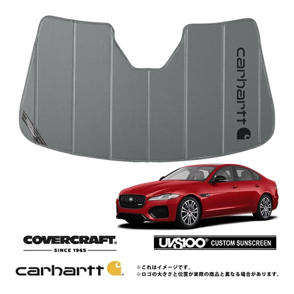 【CoverCraft 正規品】専用設計 サンシェード グラベル 吸盤不要 折りたたみ式 ジャガー XF X260 Carhartt カーハートコラボ仕様 カバークラフト［真夏もへたらない3層構造で断熱効果抜群］
