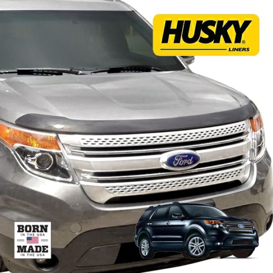 【HUSKY LINERS 正規品】11-15y フォード FORD エクスプローラー Aeroskin フードプロテクター バグガード ボンネットガード ボンネットプロテクター スモーク 両面テープ ハスキーライナーズ