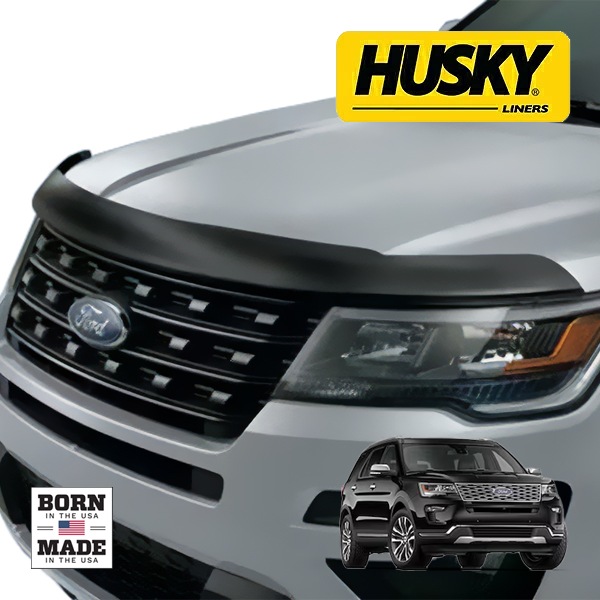 【HUSKY LINERS 正規品】16-19y フォード FORD エクスプローラー Aeroskin フードプロテクター バグガード ボンネットガード ボンネットプロテクター スモーク 両面テープ ハスキーライナーズ