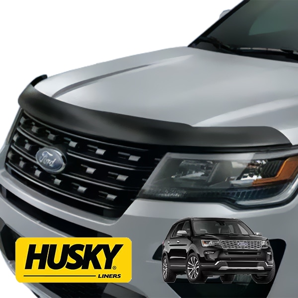 【HUSKY LINERS 正規品】16-19y フォード FORD エクスプローラー Aeroskin フードプロテクター バグガード ボンネットガード ボンネットプロテクター スモーク 両面テープ ハスキーライナーズ