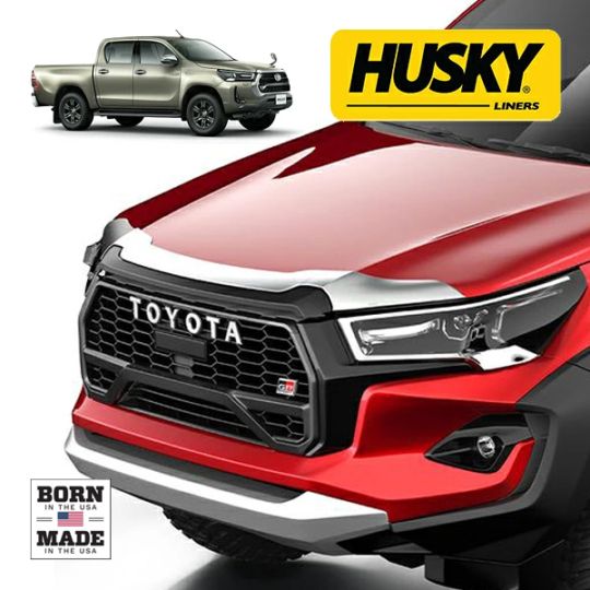 【HUSKY LINERS 正規品】トヨタ TOYOTA ハイラックス GUN125 後期 令和2年8月-令和8年5月 Aeroskin フードプロテクター バグガード ボンネットガード ボンネットプロテクター クローム 両面テープ ハスキーライナーズ