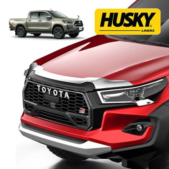 【HUSKY LINERS 正規品】トヨタ TOYOTA ハイラックス GUN125 後期 令和2年8月-令和8年5月 Aeroskin フードプロテクター バグガード ボンネットガード ボンネットプロテクター クローム 両面テープ ハスキーライナーズ