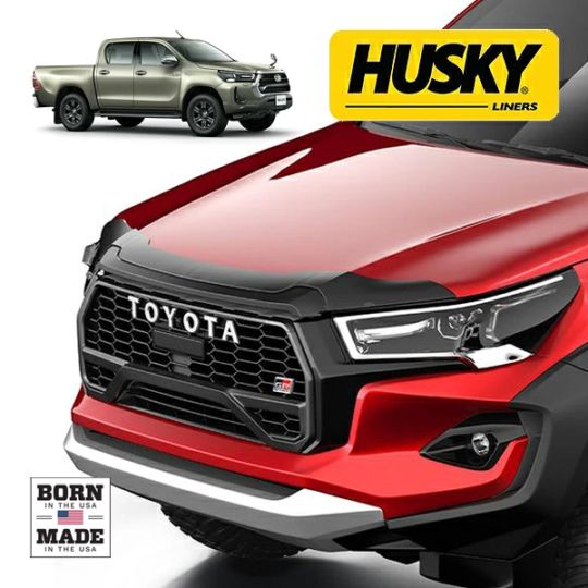 【HUSKY LINERS 正規品】トヨタ TOYOTA ハイラックス GUN125 後期 令和2年8月-令和8年5月 Aeroskin フードプロテクター バグガード ボンネットガード ボンネットプロテクター スモーク 両面テープ ハスキーライナーズ