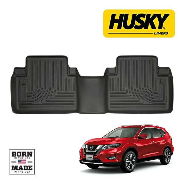 【HUSKY LINERS 正規品】日産 NISSAN エクストレイル T32 平成25年12月-令和4年7月 WEATHERBEATER オールウェザーフロアマット ラバーマット ブラック 14381 リア 2列目 後部座席 セカンドシート ハスキーライナーズ