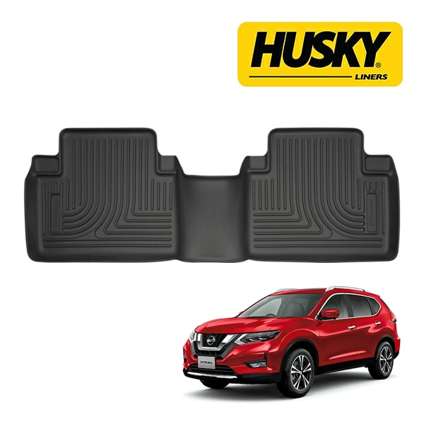【HUSKY LINERS 正規品】日産 NISSAN エクストレイル T32 平成25年12月-令和4年7月 WETHERBEATER オールウェザーフロアマット ラバーマット ブラック 14381 リア 2列目 後部座席 セカンドシート ハスキーライナーズ