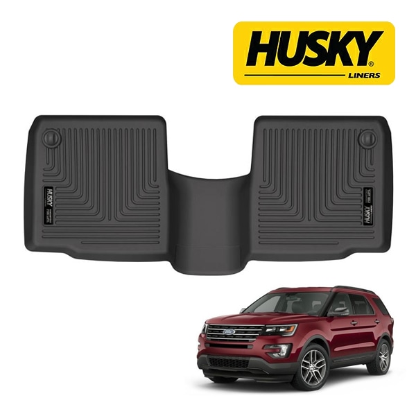 【HUSKY LINERS 正規品】16-19y フォード FORD エクスプローラー WETHERBEATER オールウェザーフロアマット ラバーマット ブラック 14761 リア 2列目 後部座席 セカンドシート ハスキーライナーズ