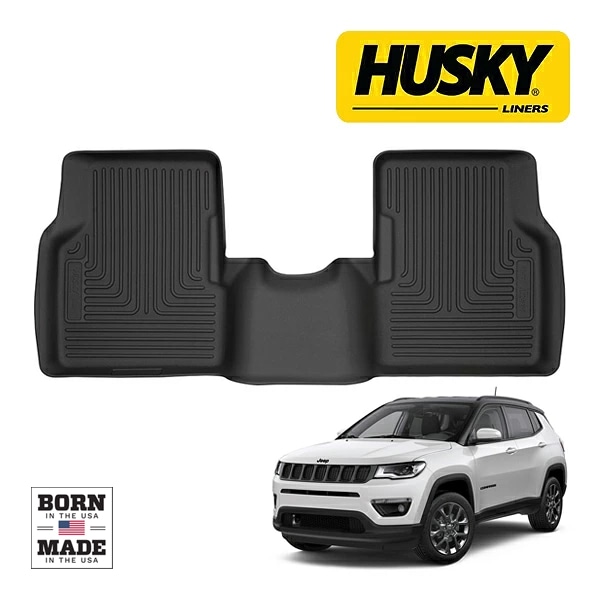 【HUSKY LINERS 正規品】ジープ JEEP コンパス M624 平成29年12月-現行 WETHERBEATER オールウェザーフロアマット ラバーマット ブラック 14961 リア 2列目 後部座席 セカンドシート ハスキーライナーズ