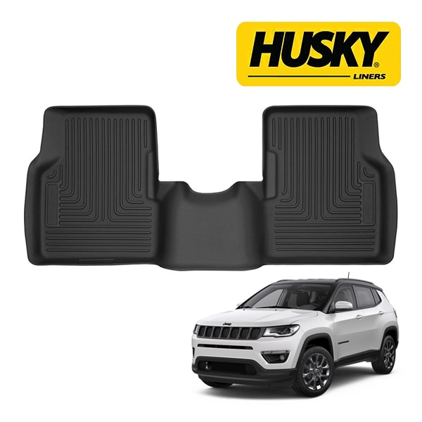 【HUSKY LINERS 正規品】ジープ JEEP コンパス M624 平成29年12月-現行 WETHERBEATER オールウェザーフロアマット ラバーマット ブラック 14961 リア 2列目 後部座席 セカンドシート ハスキーライナーズ