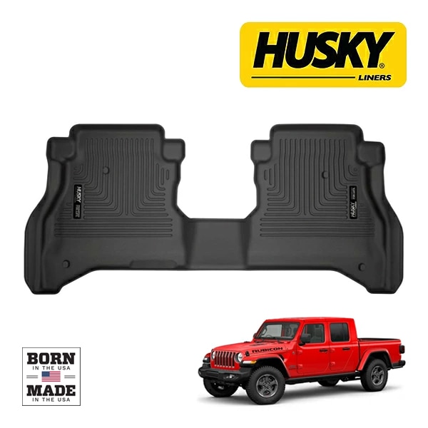 【HUSKY LINERS 正規品】20y- ジープ JEEP JT グラディエーター WETHERBEATER オールウェザーフロアマット ラバーマット ブラック 14881 リア 2列目 後部座席 セカンドシート ハスキーライナーズ