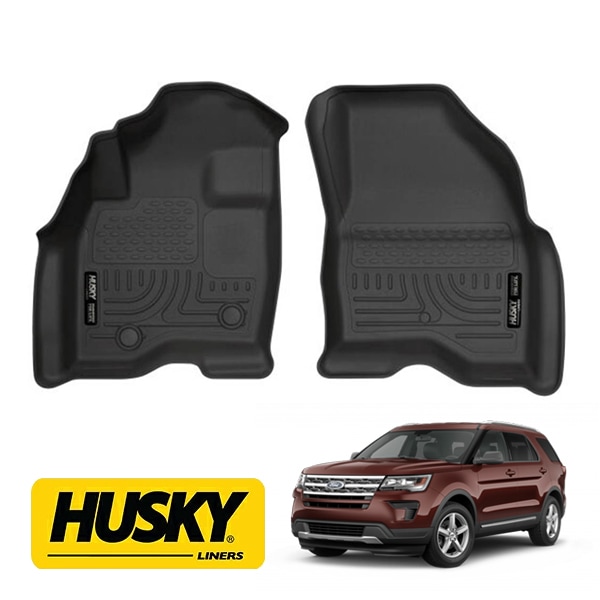【HUSKY LINERS 正規品】16-19y フォード FORD エクスプローラー WETHERBEATER オールウェザーフロアマット ラバーマット ブラック 13761  運転席 助手席 1台分 2枚セット ハスキーライナーズ