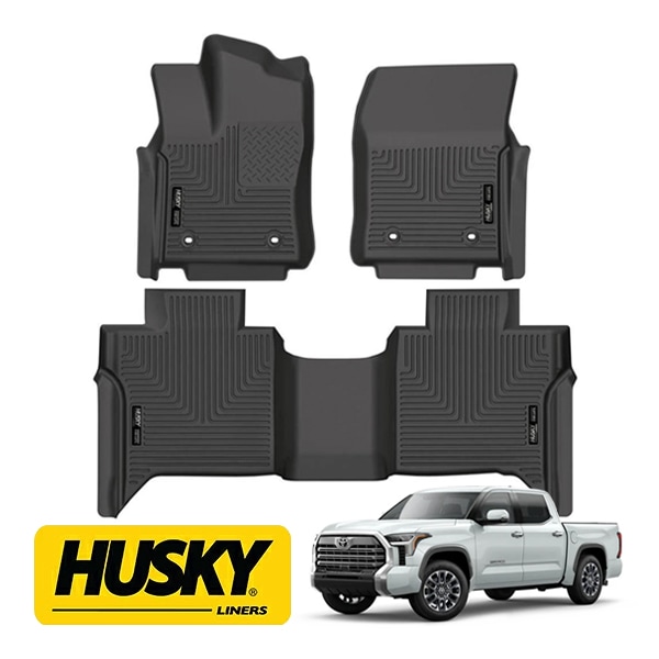 【HUSKY LINERS 正規品】22y- トヨタ TOYOTA タンドラ クルーマックス WETHERBEATER オールウェザーフロアマット ラバーマット ブラック 99481 リア 2列目 後部座席 セカンドシート ハスキーライナーズ